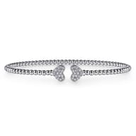 14K White Gold Diamond Bangle