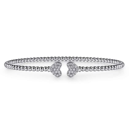 14K White Gold Diamond Bangle
