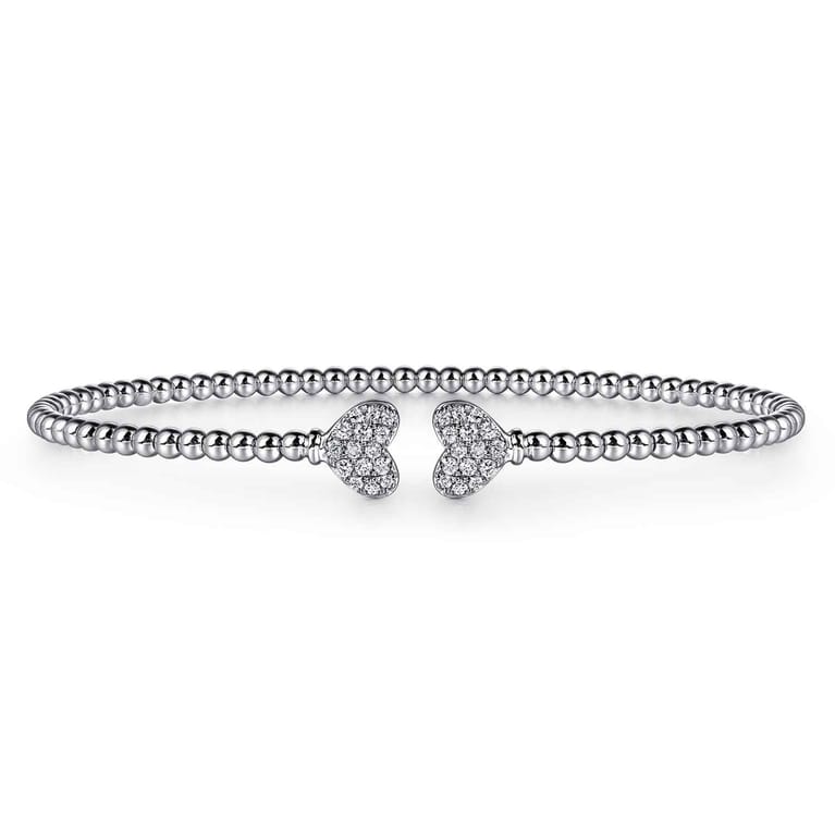 14K White Gold Diamond Bangle - 0.19 ct - Shot 1