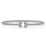 14K White Gold Diamond Bangle - 0.19 ct