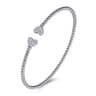 14K White Gold Diamond Bangle - 0.19 ct