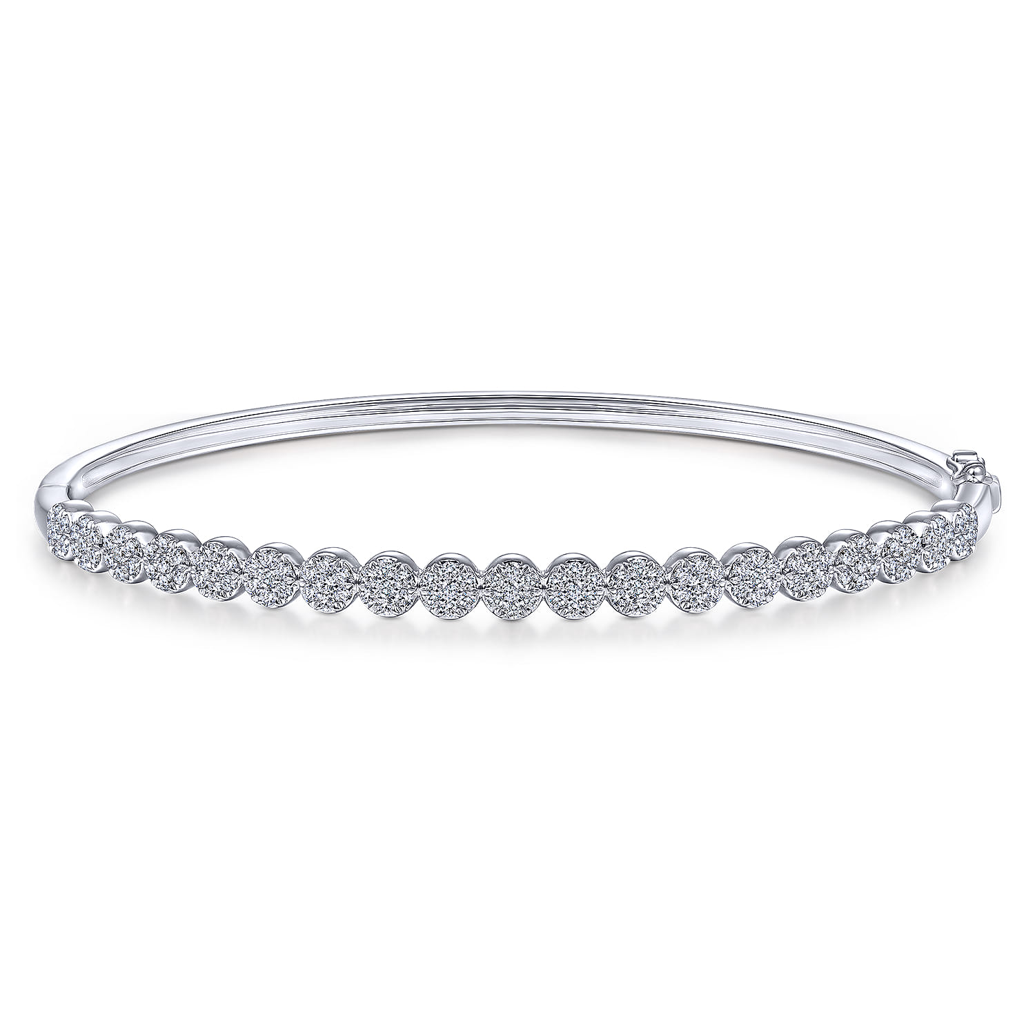 14K White Gold Diamond Bangle - 0.75 ct - Shot 1