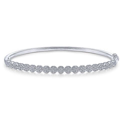 14K White Gold Diamond Bangle