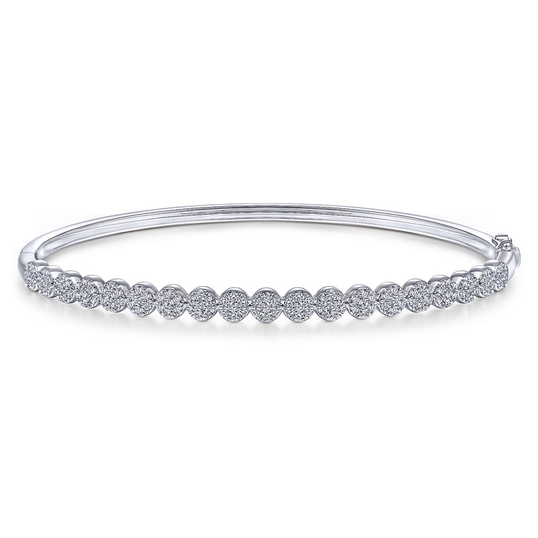 14K White Gold Diamond Bangle - 0.75 ct - Shot 1