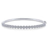 14K White Gold Diamond Bangle - 0.75 ct