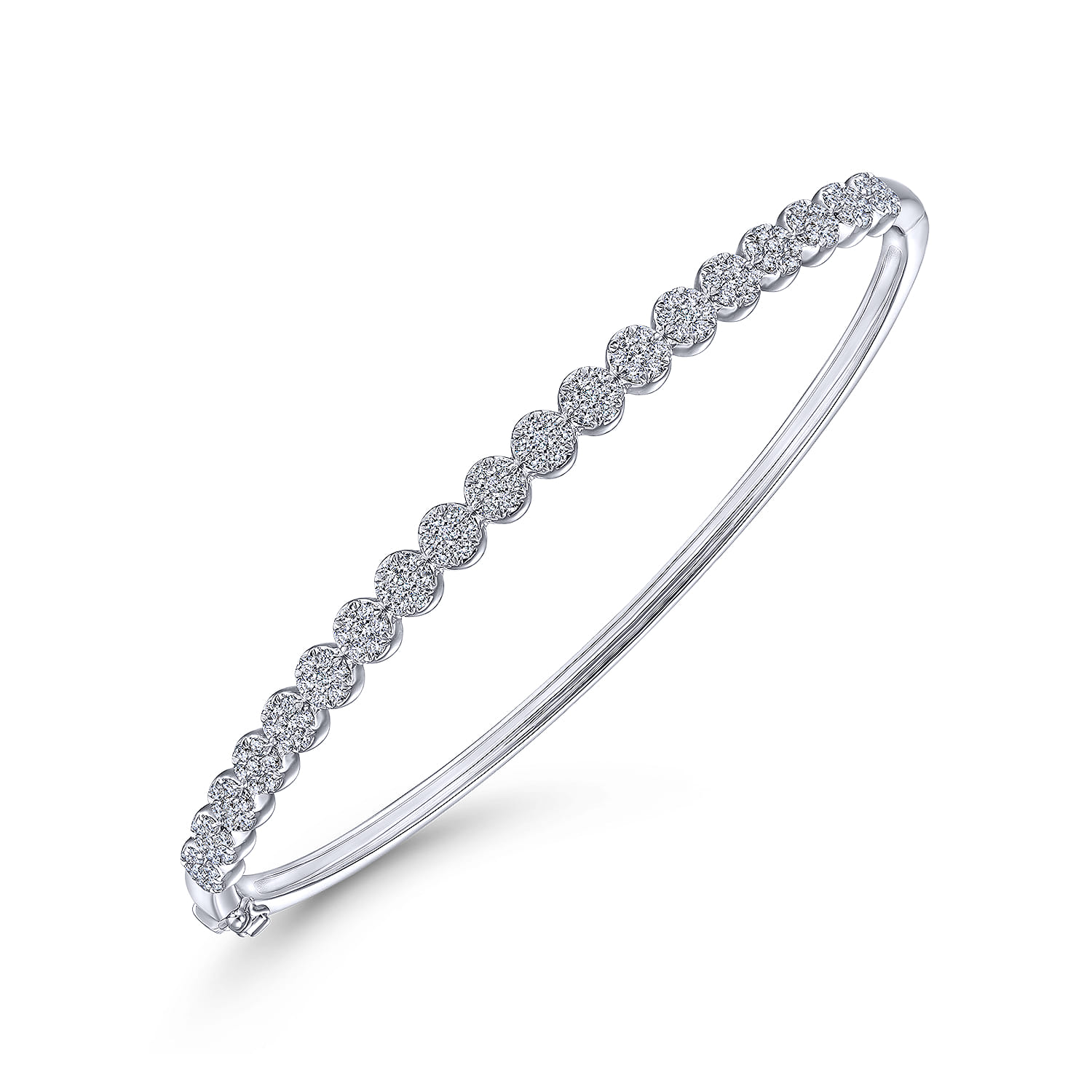 14K White Gold Diamond Bangle - 0.75 ct - Shot 2