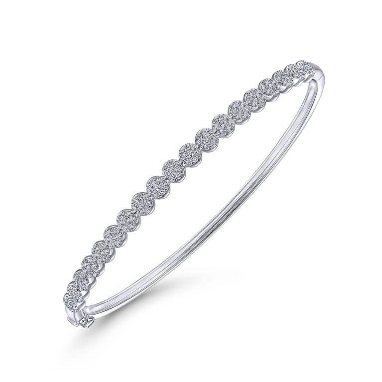 14K White Gold Diamond Bangle - 0.75 ct - Shot 2