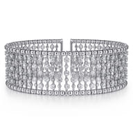 14K White Gold Diamond Bangle