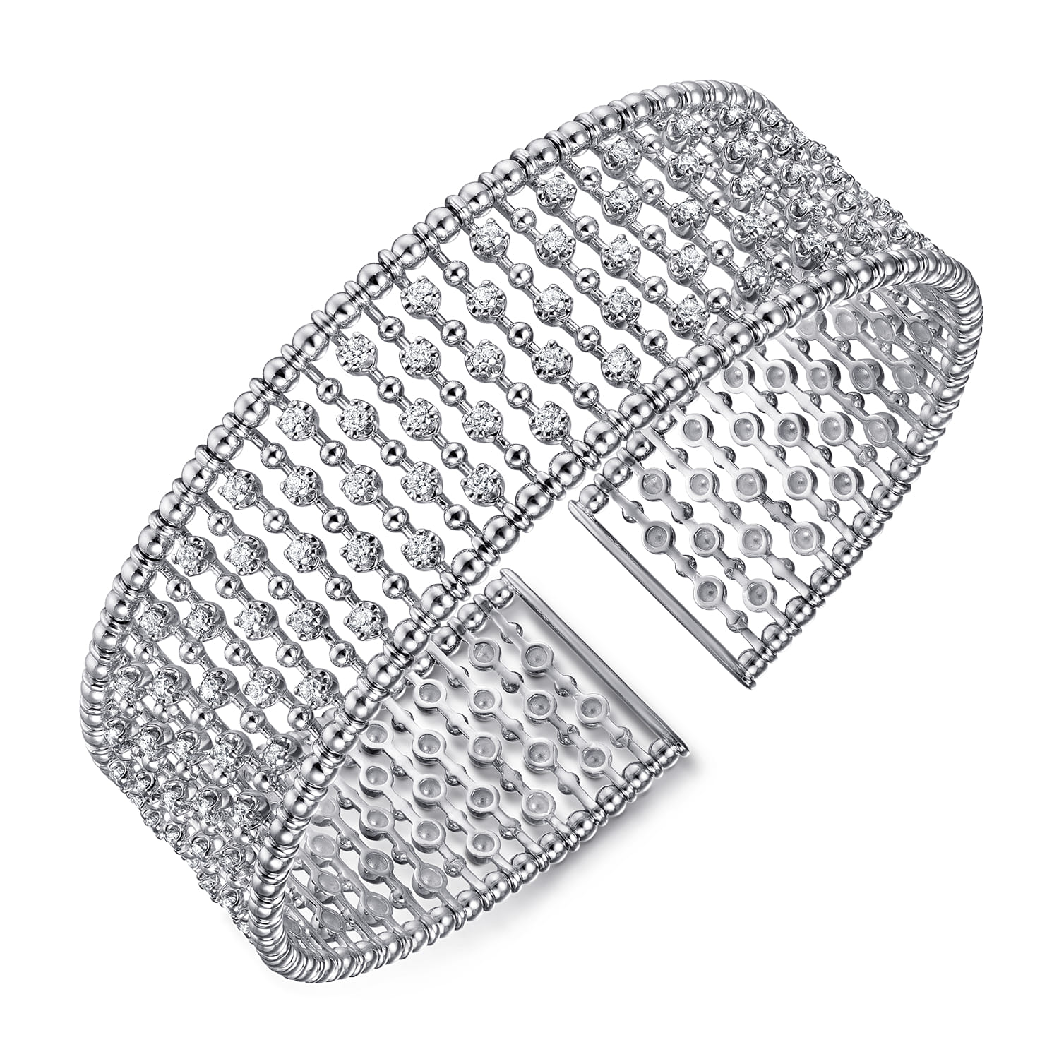 14K White Gold Diamond Bangle - 1.18 ct - Shot 2