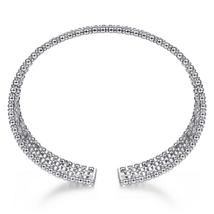14K White Gold Diamond Bangle
