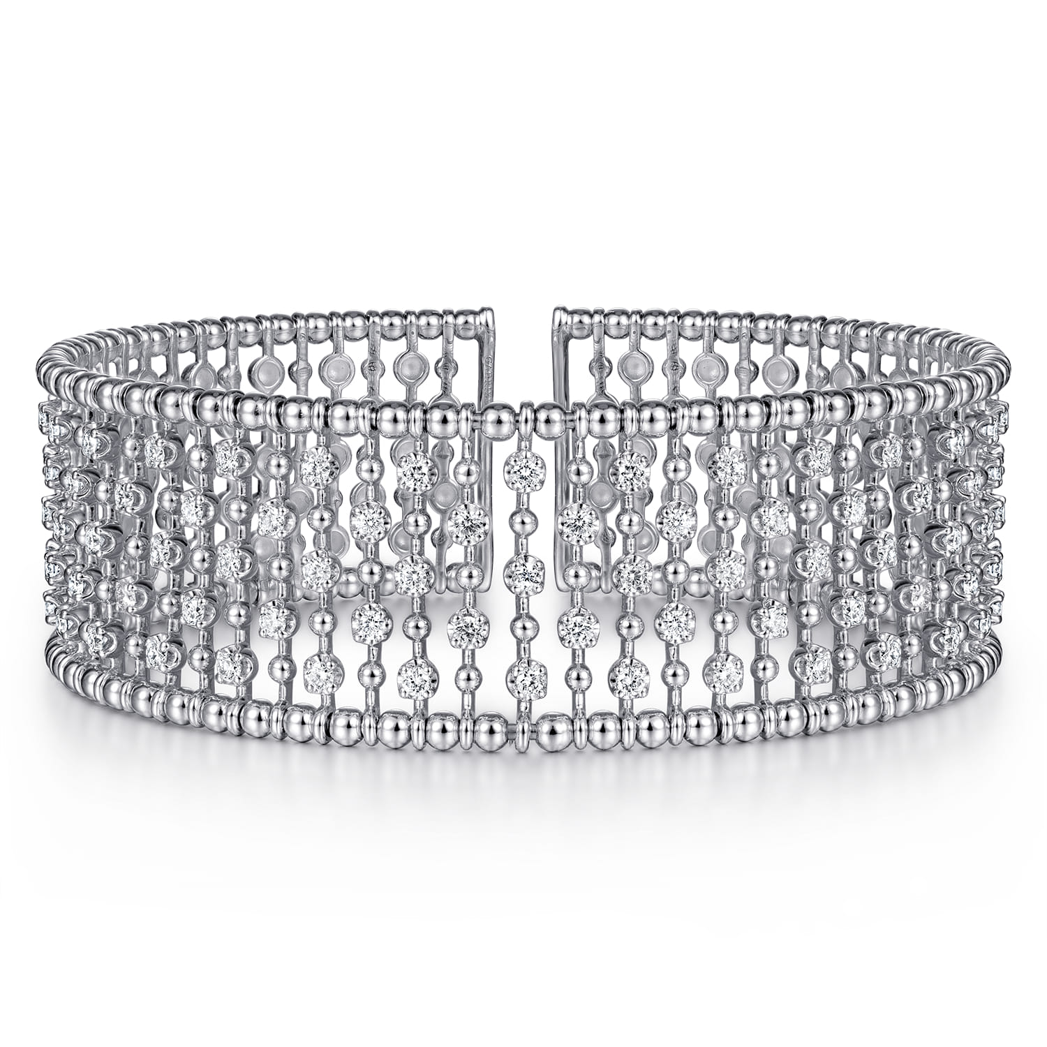 14K White Gold Diamond Bangle - 1.18 ct - Shot 1