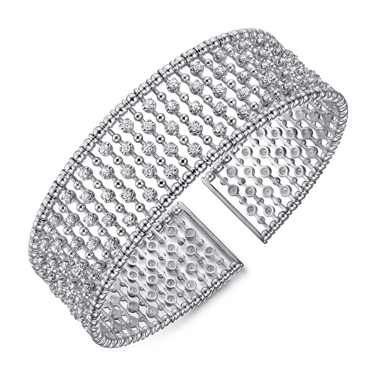 14K White Gold Diamond Bangle - 1.18 ct - Shot 2