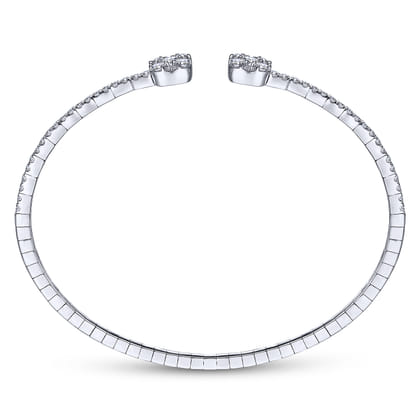 14K White Gold Diamond Bangle