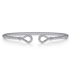 14K White Gold Diamond Bangle