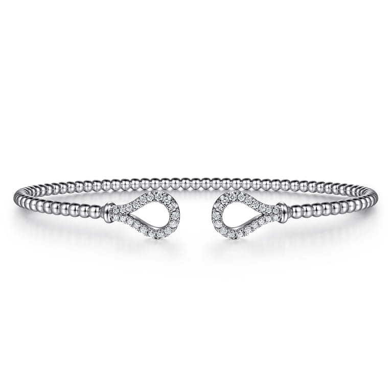 14K White Gold Diamond Bangle - 0.25 ct - Shot 1