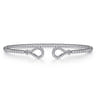 14K White Gold Diamond Bangle - 0.25 ct