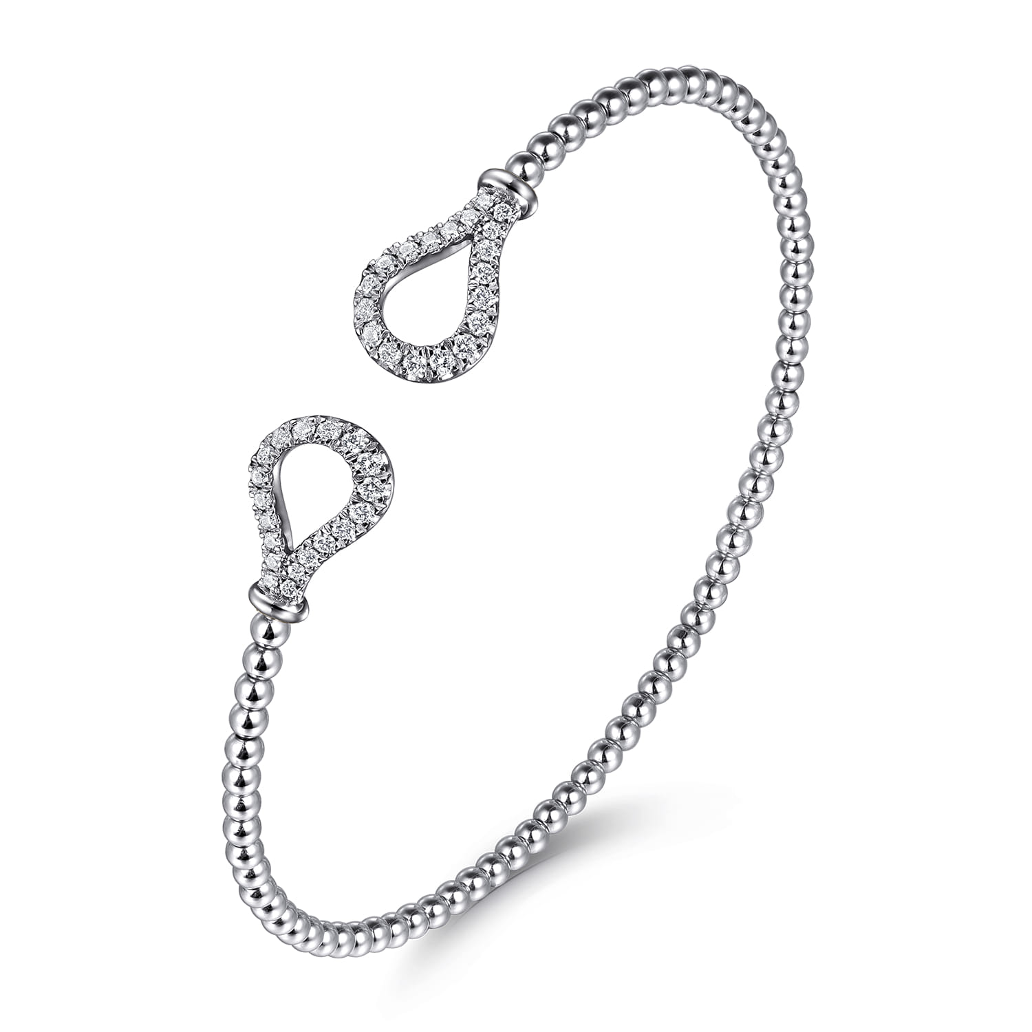 14K White Gold Diamond Bangle - 0.25 ct - Shot 2