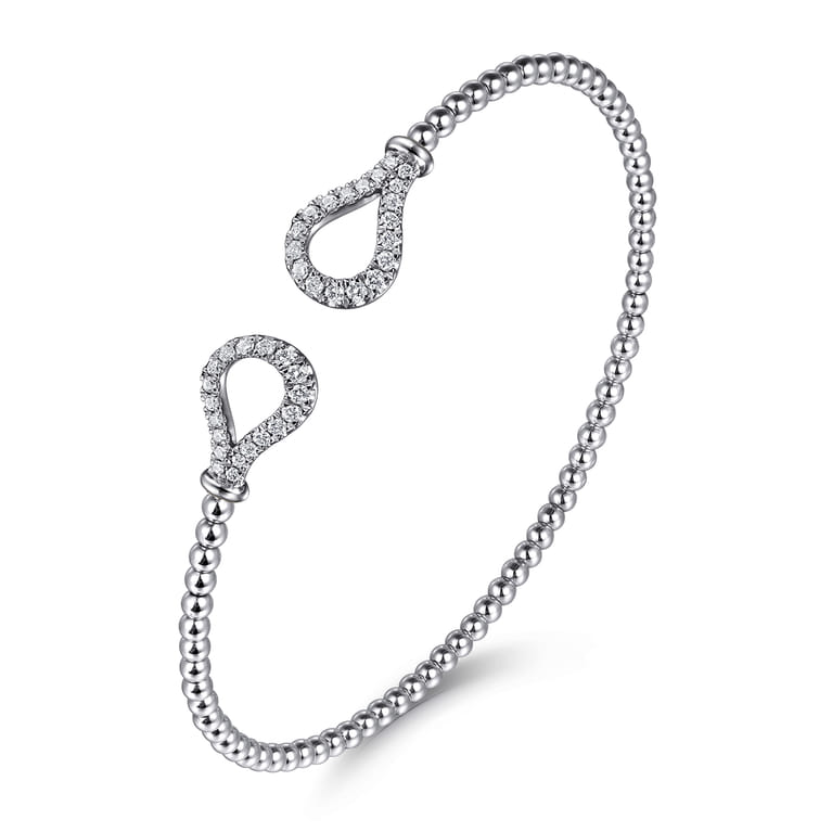 14K White Gold Diamond Bangle - 0.25 ct - Shot 2