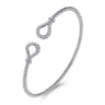 14K White Gold Diamond Bangle - 0.25 ct