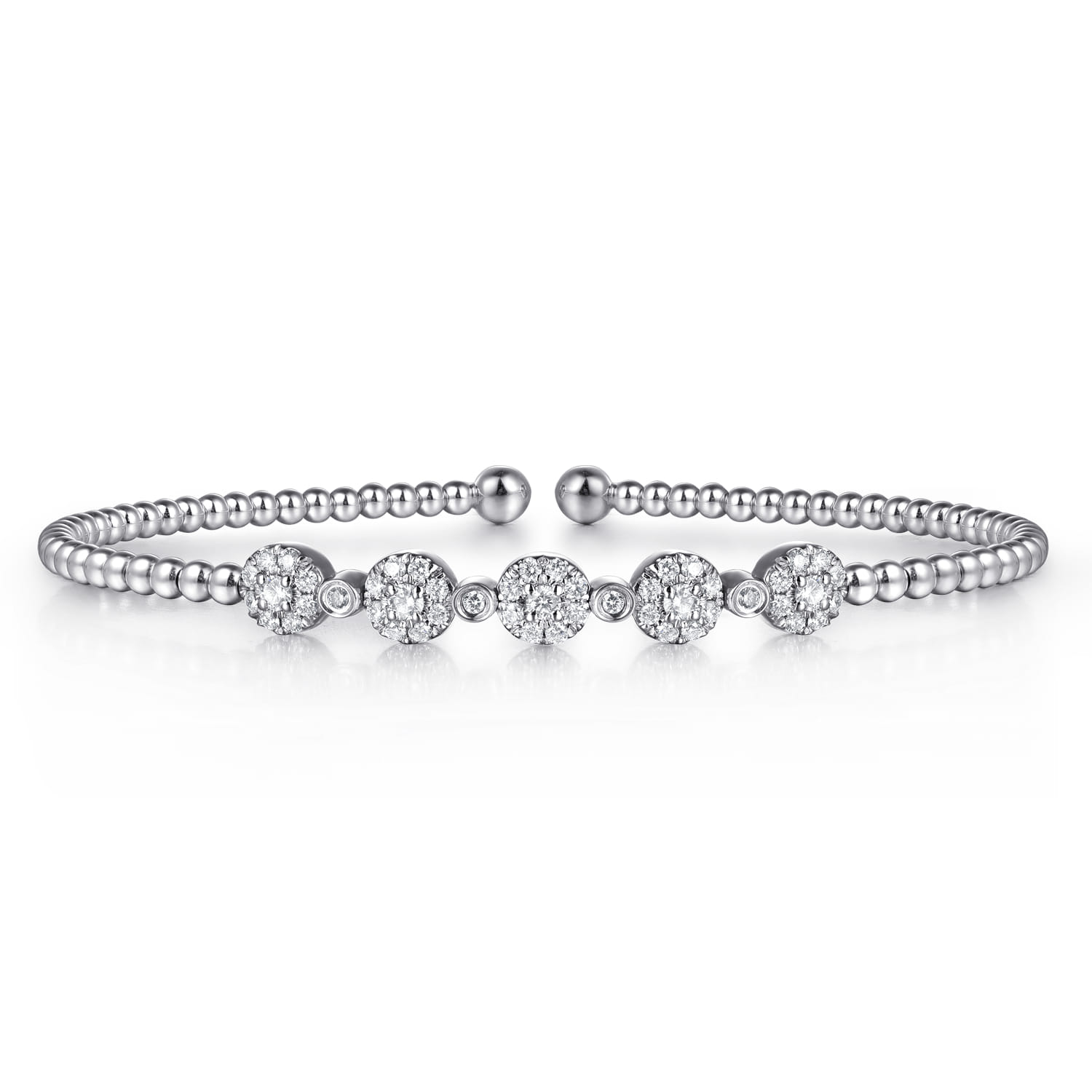 14K White Gold Diamond Bangle - 0.4 ct - Shot 1