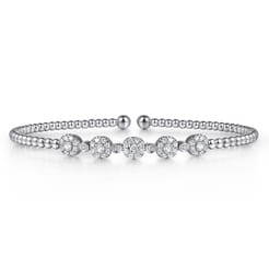 14K White Gold Diamond Bangle