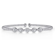 14K White Gold Diamond Bangle
