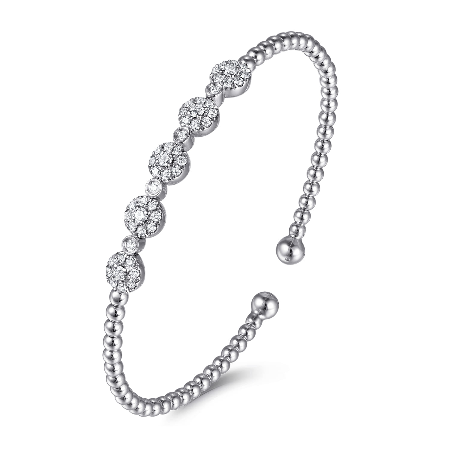 14K White Gold Diamond Bangle - 0.4 ct - Shot 2