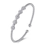 14K White Gold Diamond Bangle - 0.4 ct