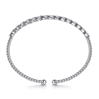 14K White Gold Diamond Bangle