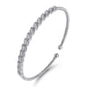 14K White Gold Diamond Bangle - 0.4 ct