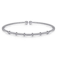 14K White Gold Diamond Bangle