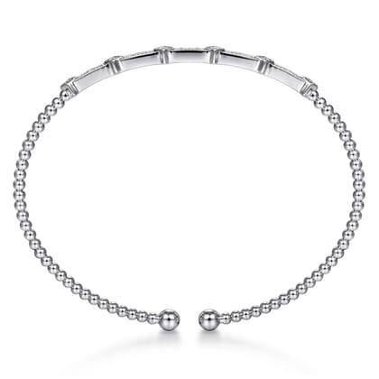 14K White Gold Diamond Bangle