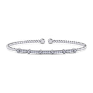 14K White Gold Diamond Bangle