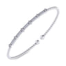 14K White Gold Diamond Bangle - 0.2 ct