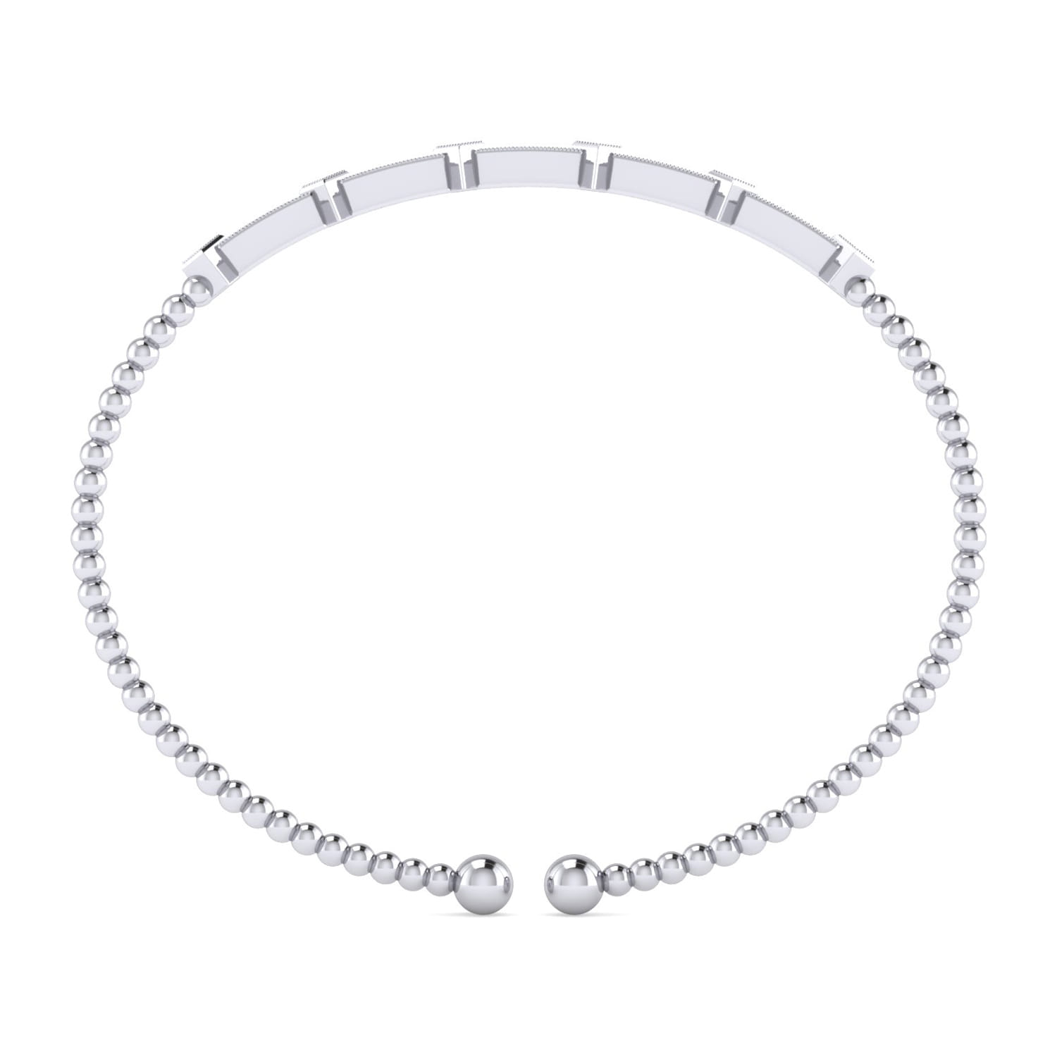 14K White Gold Diamond Bangle - 0.2 ct - Shot 3