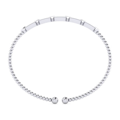 14K White Gold Diamond Bangle