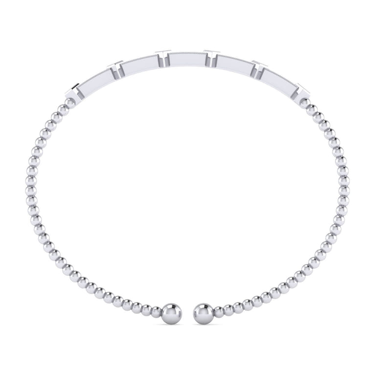 14K White Gold Diamond Bangle - 0.2 ct - Shot 3
