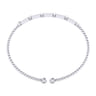 14K White Gold Diamond Bangle - 0.2 ct