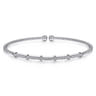 14K White Gold Diamond Bangle - 0.2 ct
