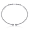 14K White Gold Diamond Bangle - 0.2 ct