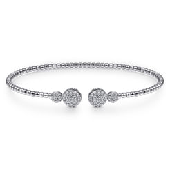 14K White Gold Diamond Bangle