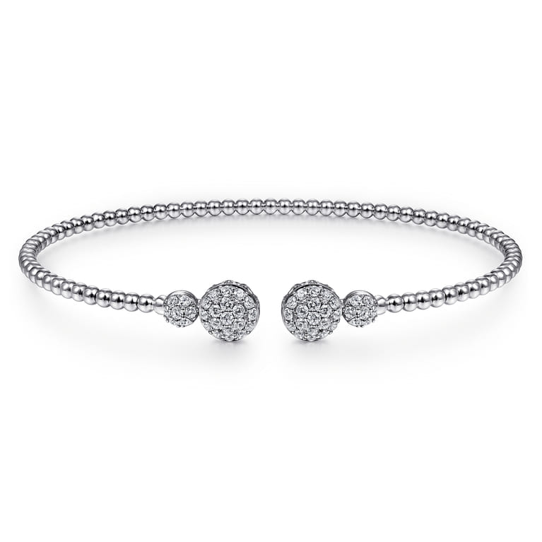 14K White Gold Diamond Bangle - 0.5 ct - Shot 1