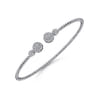 14K White Gold Diamond Bangle - 0.5 ct