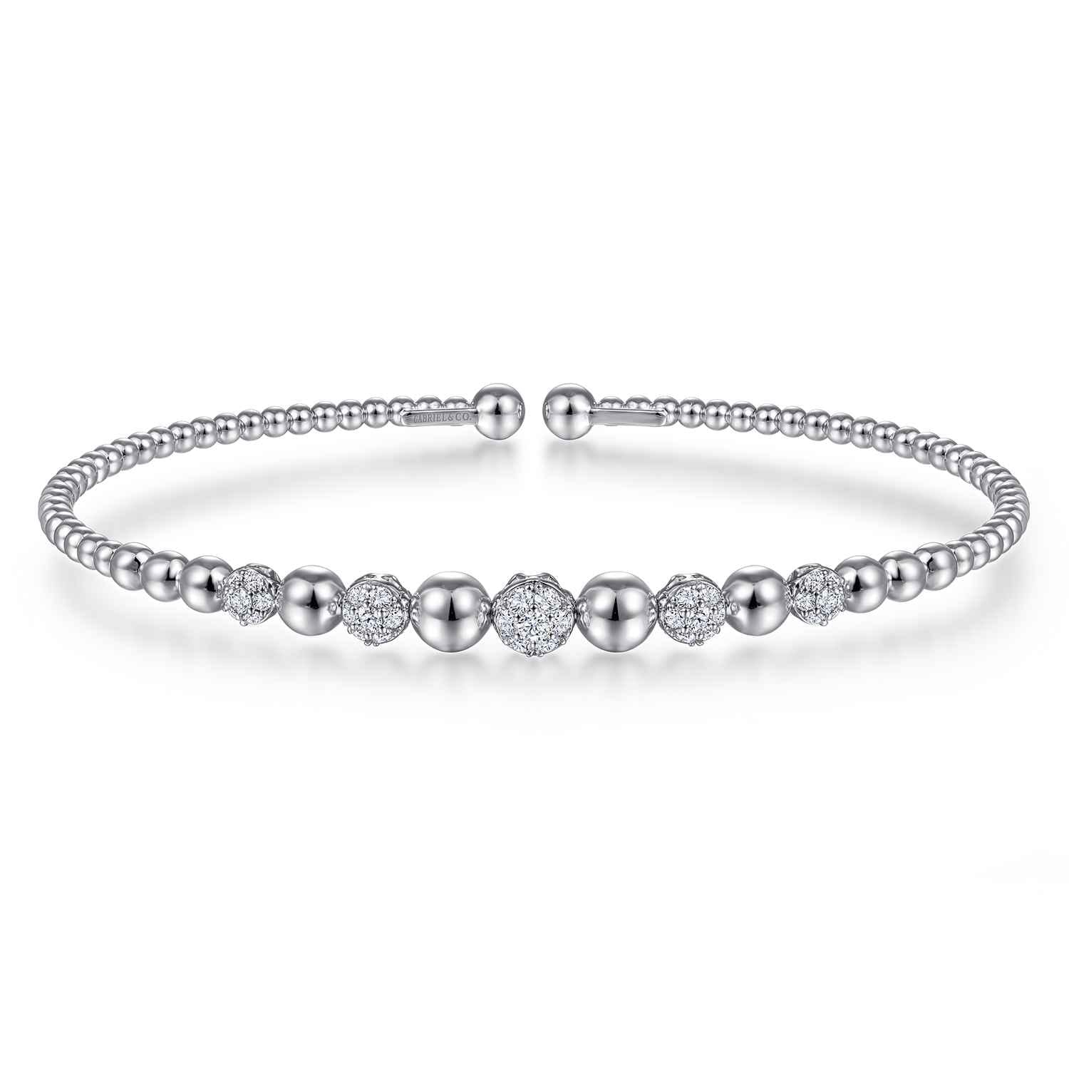 14K White Gold Diamond Bangle - 0.35 ct - Shot 1