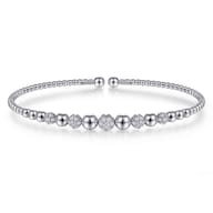 14K White Gold Diamond Bangle