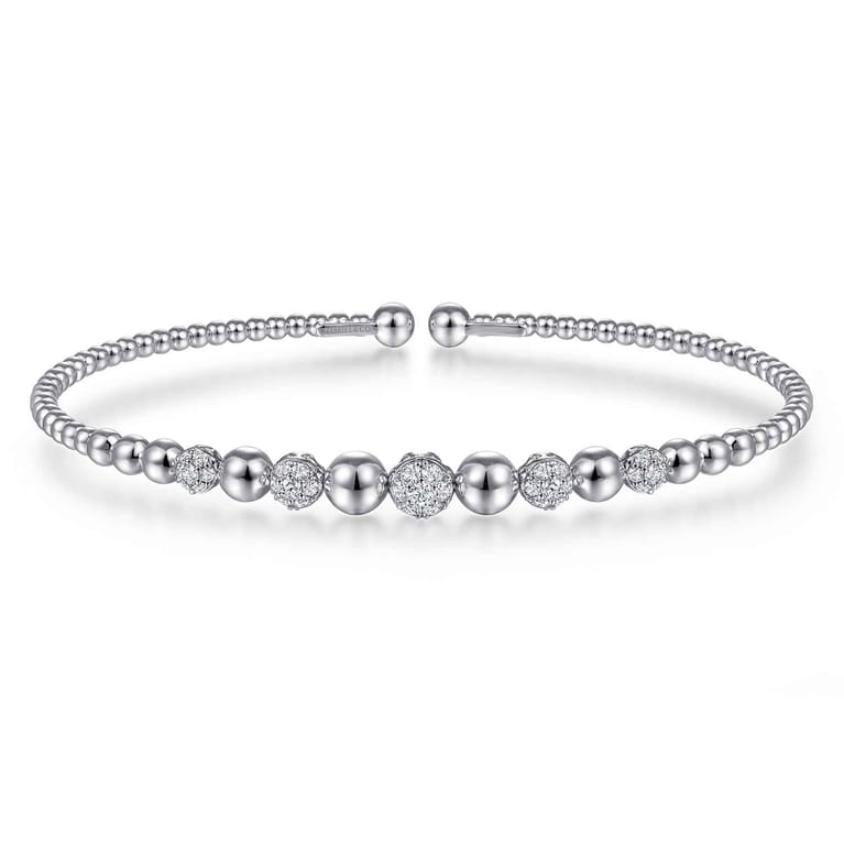14K White Gold Diamond Bangle - 0.35 ct - Shot 1