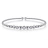 14K White Gold Diamond Bangle - 0.35 ct