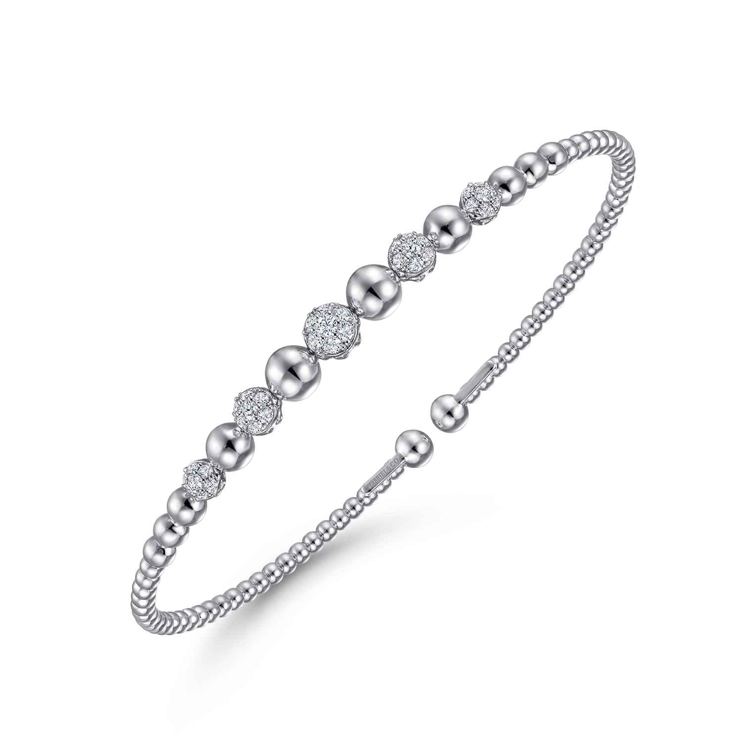 14K White Gold Diamond Bangle - 0.35 ct - Shot 2