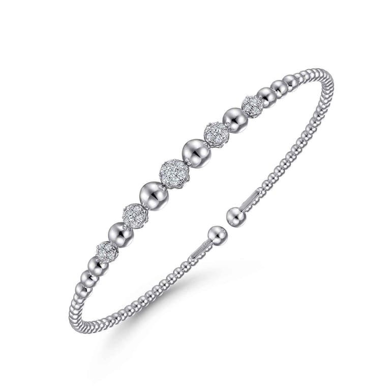 14K White Gold Diamond Bangle - 0.35 ct - Shot 2