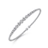 14K White Gold Diamond Bangle - 0.35 ct